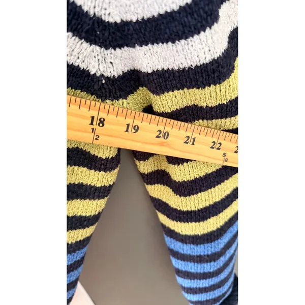 Norm Thompson Vintage Striped Button Front Cardigan Sweater‎ Blue Lagen Artsy - Image 8