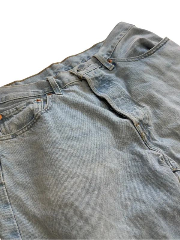Levis Premium 501 Big E Cropped Jeans Womens 30 Light Wash Straight Leg Denim - Image 6