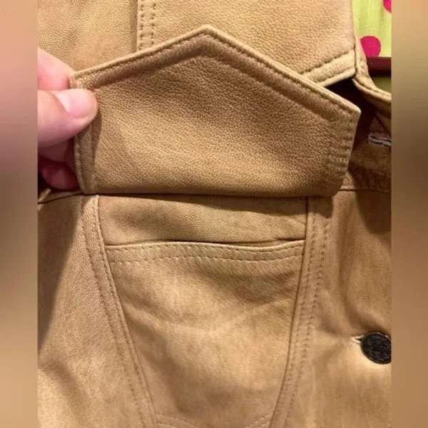 Bolsa Leather Jacket Tan Nude Beige size Medium‎ Brown - Image 3