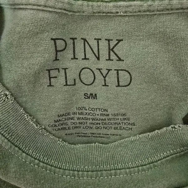 Buckle Retro Pink Floyd Washed Green Distressed Animals Band S/M T-Shirt - Image 6