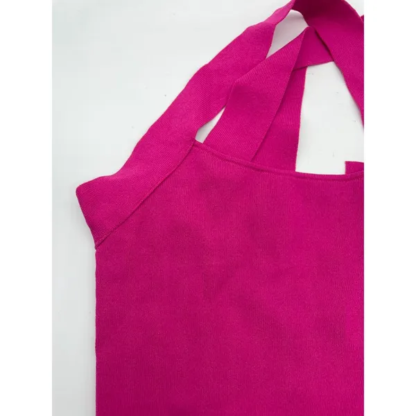 NEW NBD Tia Tie Back Top in Fuchsia Sz S Pink - Image 4
