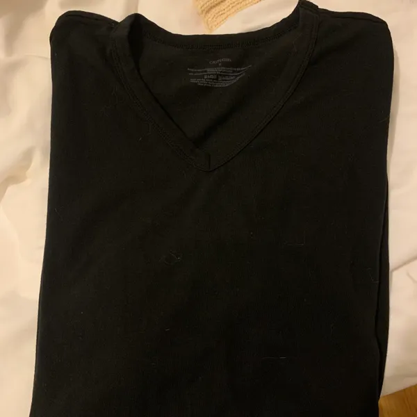 Calvin Klein Black V Neck Basic Top - Image 2