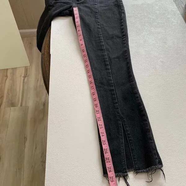 Abercrombie Curve Love High Rise Skinny Jeans Black Raw Hem 27 - Image 7