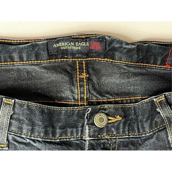 American Eagle Bootcut Wide Leg Pocket‎ Embroidered Details Blue Jean sz 12 - Image 2