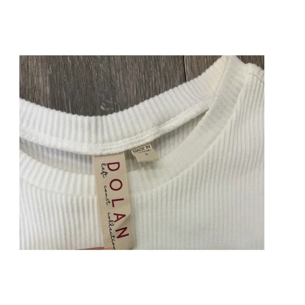 Anthropologie Dolan Top Small White Ribbed Sheer Puff Sleeve Blouse Romantic - Image 5
