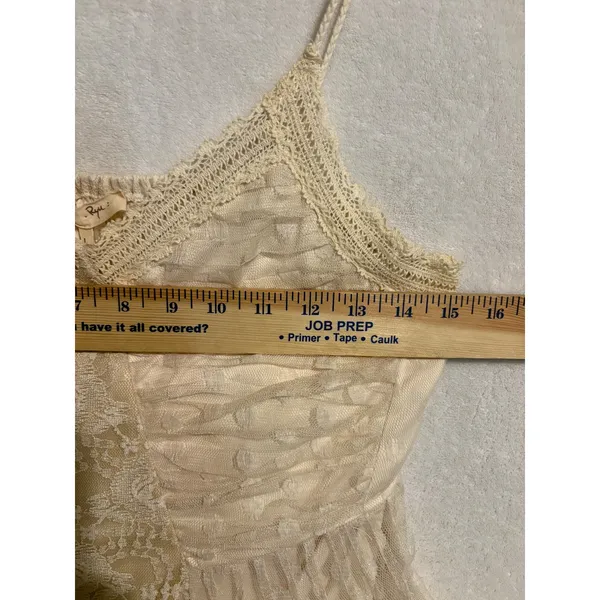 Ryu Cream Whimsical‎ Lace Swiss Dot Tulle Midi Dress Smocked Back NWT Large - Image 8
