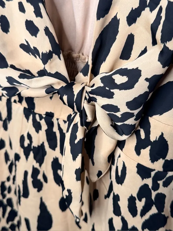 Baltic Born Poppy Satin Midi Dress Animal Print nwt - Image 4