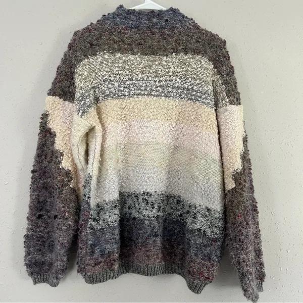 Mareia Kim Vintage Embroidered Mockneck Sweater 80s 90s Retro Colorful Unique - Image 4