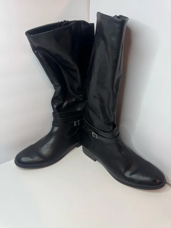 Style & Co Black Vegan Leather Tall Boots Womens Size 9.5_aM - Image 2
