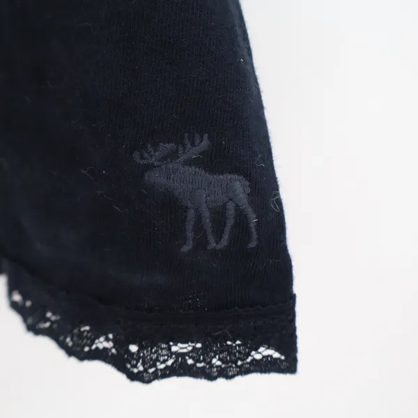 Abercrombie & Fitch Black Lace Racerback Tank Top Ruffle Trim Small - Image 2