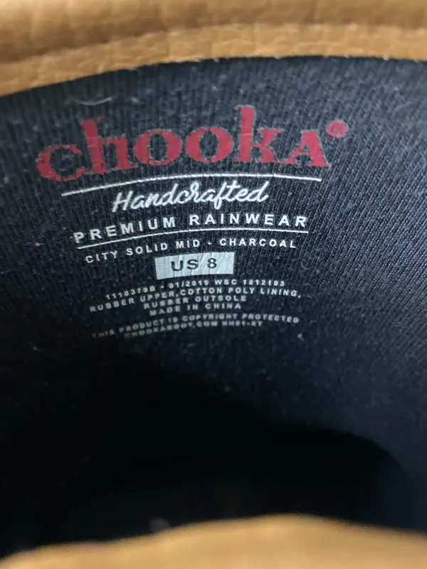CHOOKA WOMEN'S CITY SOLID MID HEIGHT RAIN BOOTS Size 8 - Image 7