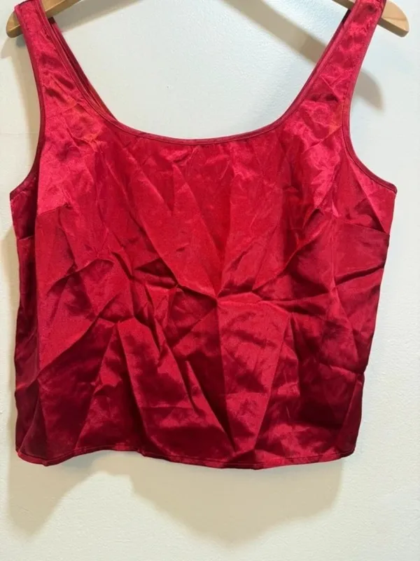 Victoria's Secret Satin Slinky Coquette Dainty Glossy Shiny Flowy Tank - Image 3