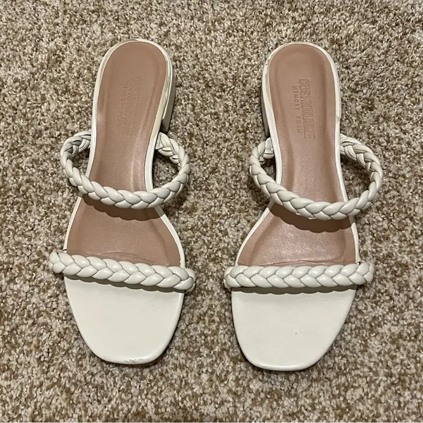 Cushionaire Neptune Off-White Braided Sandals Size 9 - Image 3