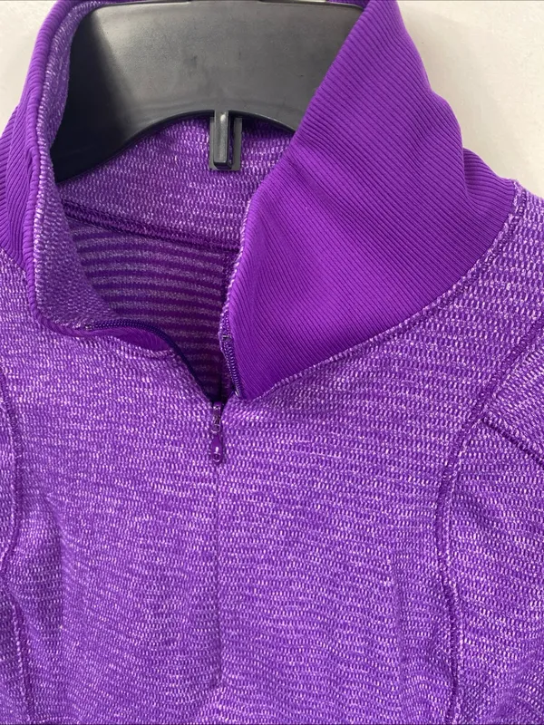 Lululemon Runderful Jacket 1/2 Zip Purple Women’s Pocket Thumbholes 8 outerwear - Image 2