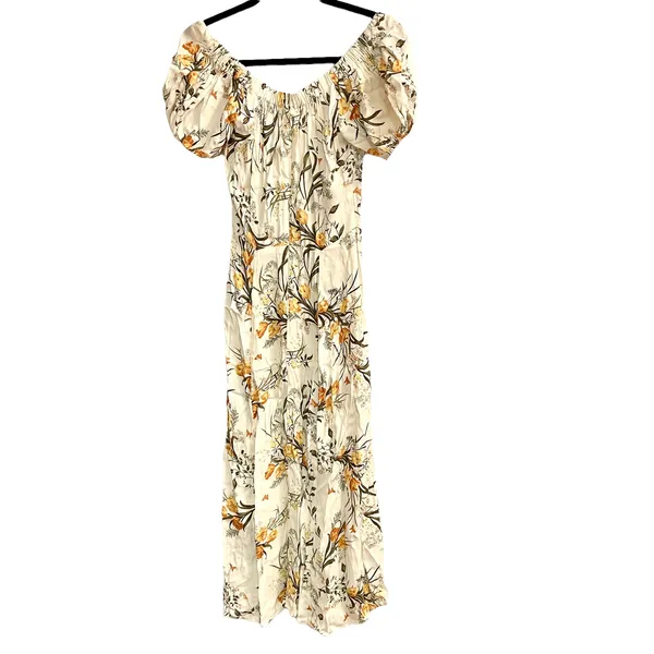 Reformation Pearl Midi Dress Aurora Floral Cream - Image 5