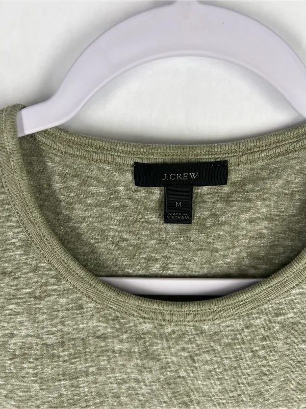 J.Crew Marled Pocket Tee Size M Green Cotton Blend‎ Casual Basic - Image 2