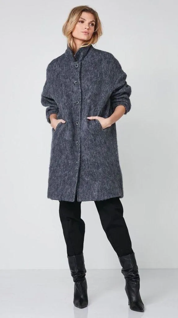 Nü Denmark Ragna Wool Blend Jacket Classic Navy Mix Womens Size Small Blue - Image 3