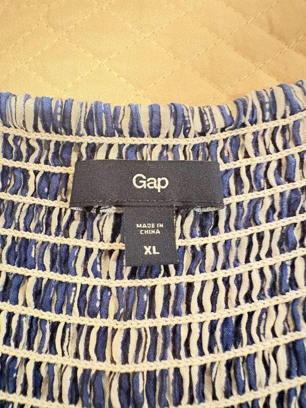 Gap Drop-Waist Maxi Dress Blue White Striped Spaghetti Strap Sundress women’s XL - Image 7