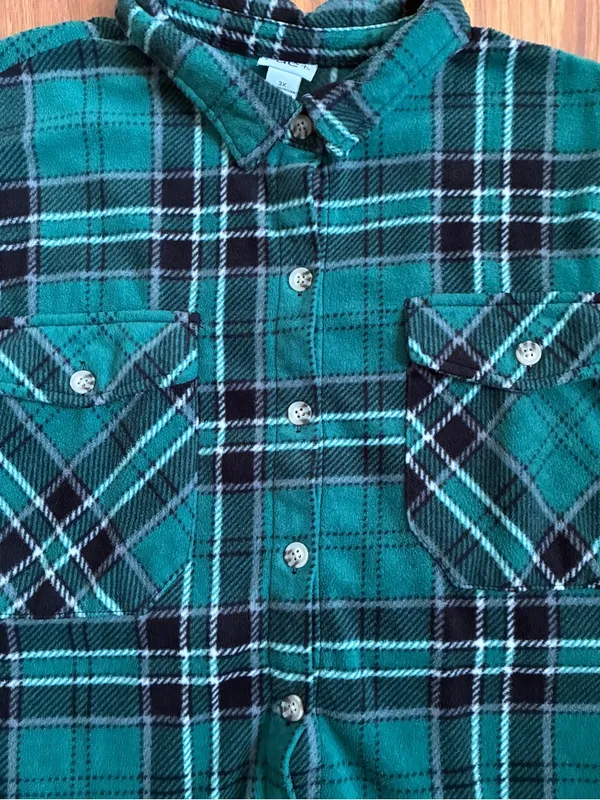 rue21 Plus Size Green & Black Plaid Flannel Shirt Size 3X - Image 2