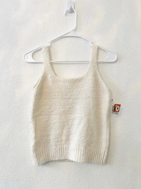 Free People Movement‎ Cozy Fuzzy Sherpa Knit Tank Blouse Small New - Image 2