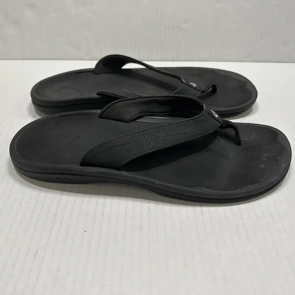 OluKai Ohana Shoes Womens Size 10 EU‎ 40 Black Flip Flop Sandals Comfort Casual - Image 3