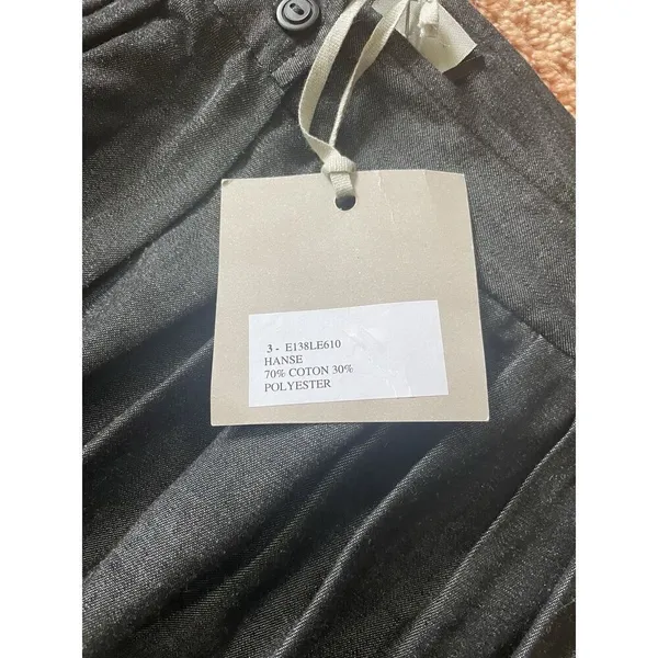 LIV Charcoal Gray Pleated Tapered Pants High Waist Cotton Blend NWT - Image 2