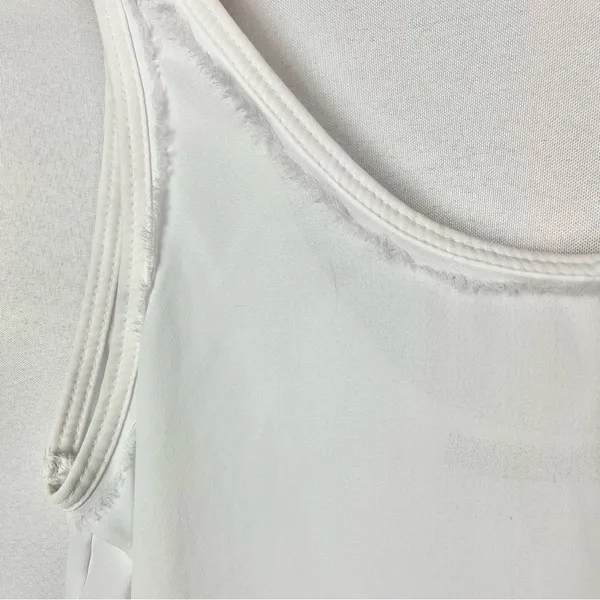 Zara Basic White Scoop Neck Chiffon Tank Top‎ XS - Image 3