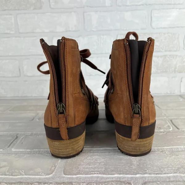 Merrell‎ Boots Womens 8 Brown Leather Strappy Lace Up Back Zip Outdoor Shiloh II - Image 14