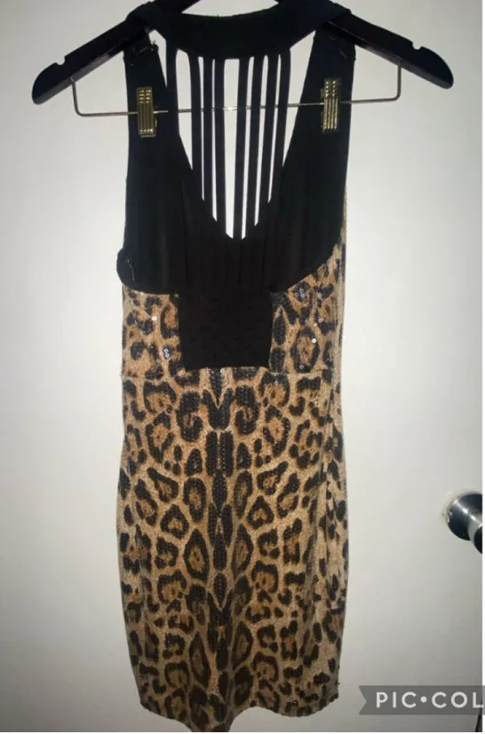 Leopard Print Bodycon Dress Brown - Image 2