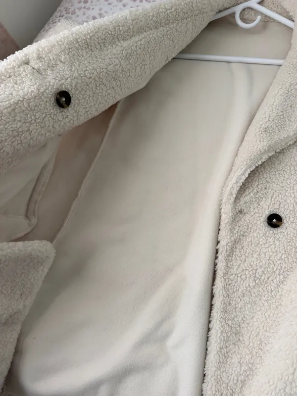 Cream fur jacket long  - Image 5