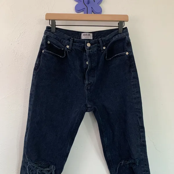 28 Riley High Rise Straight Crop Jeans Unseen Dark Wash Indigo Blue - Image 6
