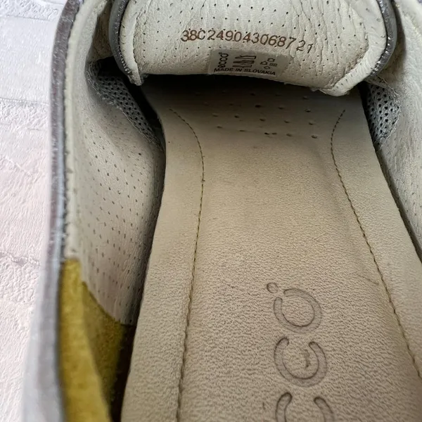 Ecco Sneakers Womens‎ 38 Metallic Silver Leather Lace Up 7 7.5 - Image 12