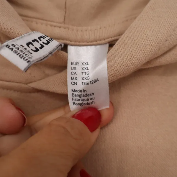 H&M Divided Basic Hoodie Tan Beige Oversized Sweatshirt XXL - Image 3