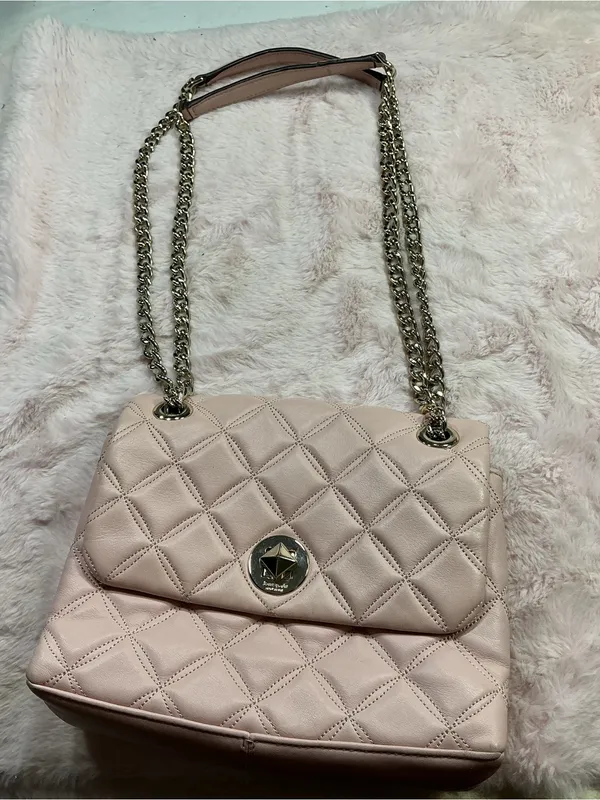kate spade Quilted Shoulder Bag in Blush Pink with Gold Chain - Image 2