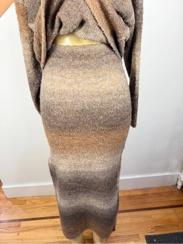 Vici 2-piece Sweater Set Skirt Sz S Brown Ombre Fall Outfit - Image 10