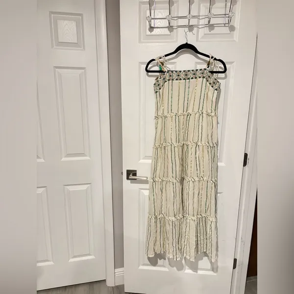 Anthropologie Safa Tiered Shimmer‎ Midi dress size Small - Image 4
