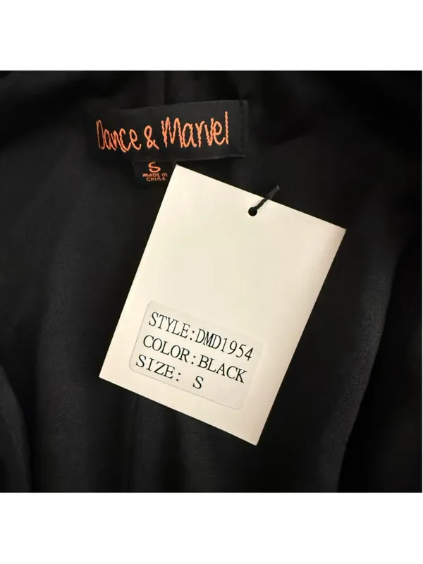 Dance & Marvel rare elegant sexy cape black mini dress deep v neck cocktail sz S - Image 8