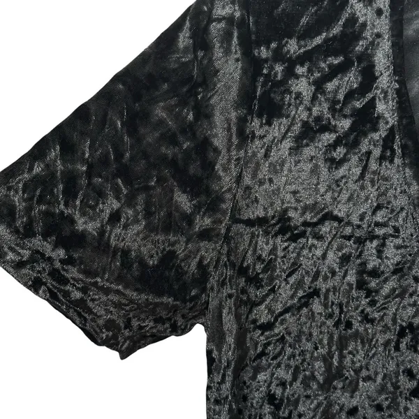 POL Black Crushed Velvet‎ Gothic Boho Top Size Small Blouse Aesthetic Trendy - Image 2