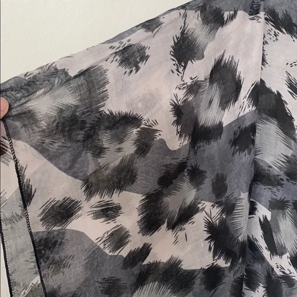 Cheetah Print Scarf Modern Neutal Decor Gray - Image 3