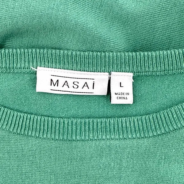 MASAI Women's Jadeite Fanacy Jumper Green Long Sleeve Relaxed Sweater‎ Large - Image 6