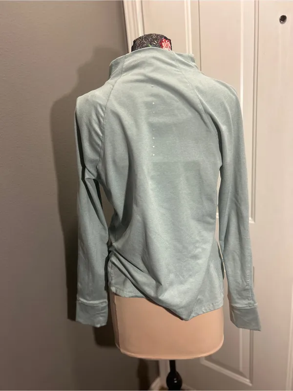 Danskin Womens Large Half Zip Pullover Hoodie Green Mint Activewear Sweatshirt L - Image 2