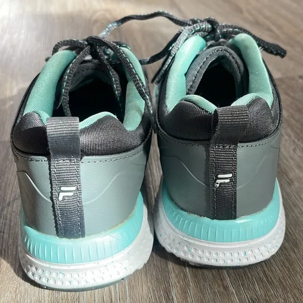 Fila Women's Gray and Teal Running Shoes Size 7 - Image 7
