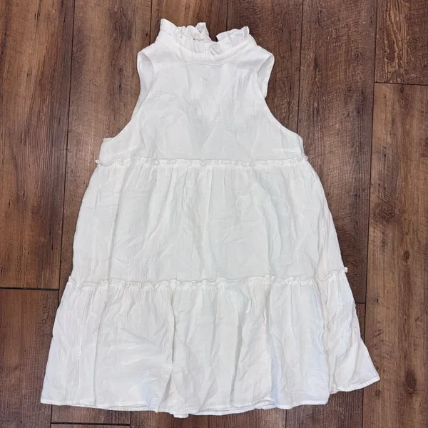 Tuckernuck Pomander Place White Gauze Cotton Morgan Swing Dress L Fairy Garden - Image 5