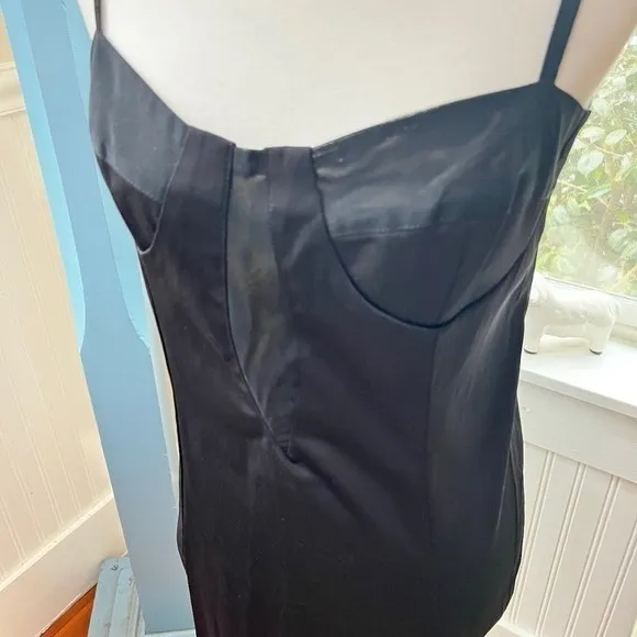 Puntoevirgola Roma Black Satin Corset Bustier Midi Dress IT 46 US 10 - Image 3