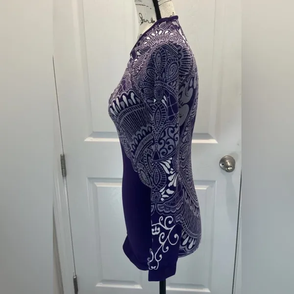 ATHLETA Purple Long-Sleeve Patterned Women's Top - Image 3