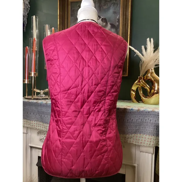 Barbour‎ Betty Interactive Liner Quilted Vest Raspberry LQU0088PI71 Womens 6 - Image 4