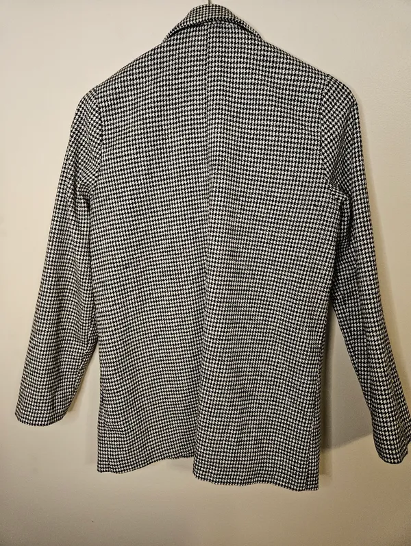 Ambiance Outerwear Black White Houndstooth Jacket Coat Business Casual Neutral - Image 6