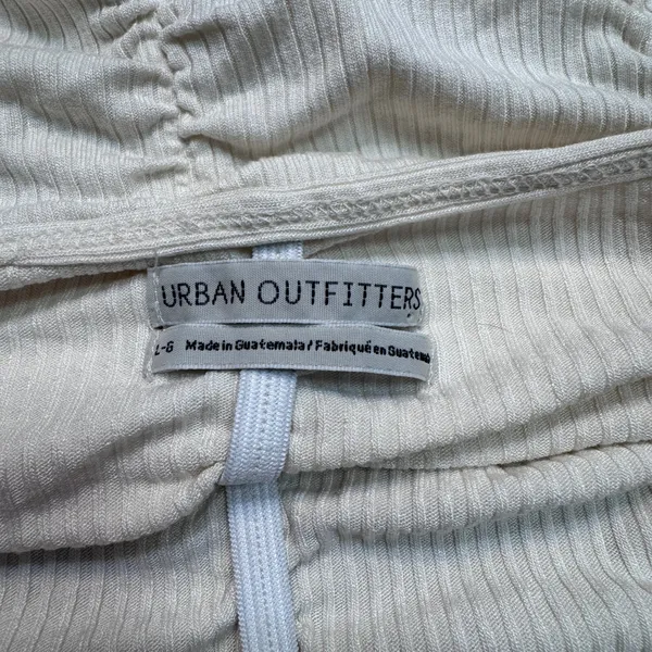 Urban Outfitters Womens Ruched Ribbed Cami Tank Top Cream‎ Large L - Image 3