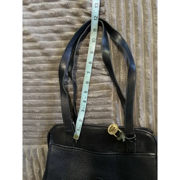 Dooney & Bourke Black Pebbled Satchel Top Double Handle Bag Zip Close Logo - Image 13
