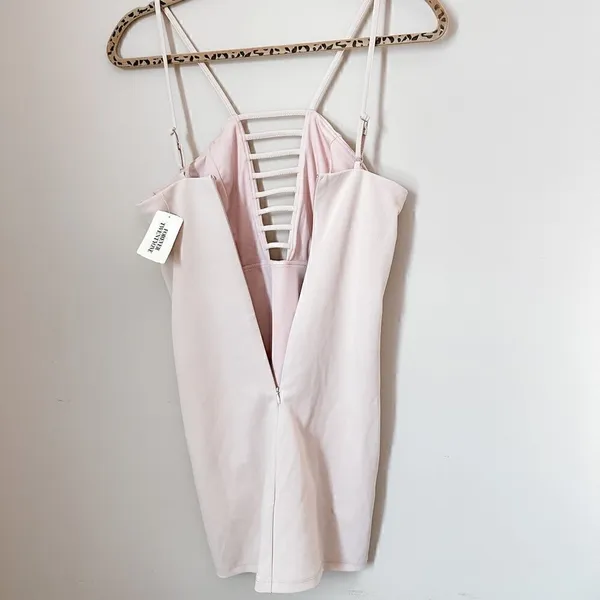 NWT Forever 21 nude caged neck strappy bodycon mini dress - Image 4